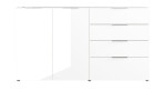 Sideboard Owingen in weiß, mit Glasauflagen, Ansicht von vorne