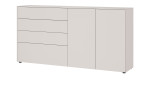 Sideboard Luna Front und Korpus in Kaschmir, mit 2 Türen und 4 Schubladen