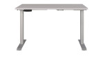 Höhenverstellbarer Schreibtisch Jet, Platte in Kaschmir, Metallgestell silberfarben, 120 x 80 cm