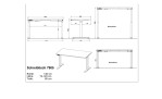 Höhenverstellbarer Schreibtisch Jet in weiß, 140 x 80 cm, Skizze mit Maßen