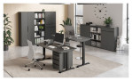 Höhenverstellbarer Schreibtisch Jet, in Graphit 180 x 80 cm, Ansicht im Milieu