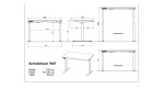 Höhenverstellbarer Schreibtisch Move & Work in Graphit/Weiß, Ansicht Skizze