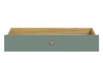 Schubkasten Winston in der Farbausführung Salbeigrün / Mauvella oak, Frontansicht