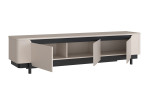 Lowboard Venedig in Sand, 3-türig, offene, seitliche Ansicht
