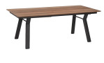 Esstisch ausziehbar Trapani in Mango furniert mit Metallgestell in schwarz