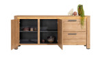 Sideboard Delmonte in Eiche mit 2 Türen, inkl. LED Beleuchtung, Ansicht offene Türen