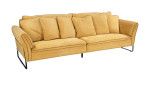 Sofa Almeria in Ocker mit Taschenfederkern und Designfuß