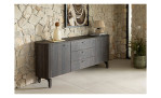 Sideboard Ravello aus dunkelm Eichenfurnier in Basalt, Ansicht im Milieu