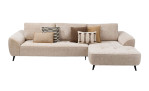 Ecksofa Belluno von Henders & Hazel in beige, Ansicht mit Kissen