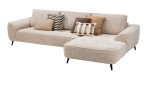 Ecksofa Belluno von Henders & Hazel in beige, Ansicht mit Kissen