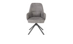 Armlehnenstuhl Melle mit Bezug in Grau und Gestell aus Edelstahl, Draufsicht
