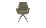 Armlehnenstuhl Mia in Dunkelgrün, drehbar und mit extra gepolsterten Rücken, Draufsicht