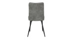 Stuhl Capri Bezug aus Microfaser Grau in Vintage-Optik und Füßen aus schwarzem Rundrohr-Metall, Rückansicht
