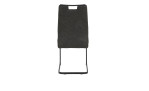 Schwingstuhl Kerpen aus einem Microfaser Vintageoptikbezug in anthrazit und einem schwarzen metallgestell. Ansicht vom Rücken.