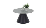 Couchtisch Dean in der Farbe Grau Matt/Schwarz, Frontansicht niedriger Tisch