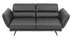Basis-Sofa Honduras in einem Echtlederberzug in Charcoal. 