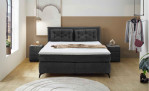 Boxspringbett Cher in der Farbe Anthrazit in einem Zimmer