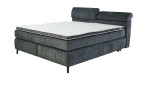Boxspringbett Dany Mix in der Farbe Anthrazit eine Kopflehne Hochkant 
