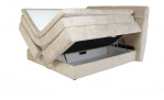 Boxspringbett Quinto Mix in der Farbe Beige Bettkasten beidseitig geöffnet