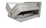 Boxspringbett Quinto Mix in der Farbe Hellgrau Bettkasten beidseitig geöffnet
