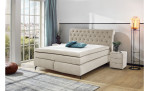 Boxspringbett Sheffield Mix in der Farbe Beige im Schlafzimmer
