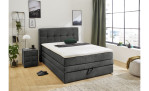 Boxspringbett Antonia de Luxe in der Farbe Grau im Schlafzimmer