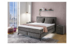 Boxspringbett Kaprun Mix in der Farbe dunkelgrau, in einem Raum stehend 