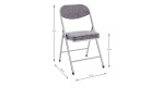 Klappstuhl Karl mit grauem Bezug, Maße: 79 cm hoch, 50 cm tief, Sitzhöhe 46 cm, 47 cm breit