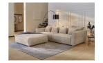 Big Sofa und Hocker Giant mit einem Chenillebezug in der Farbe Beige, Milieubild