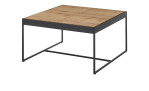 Couchtisch Livia mit Tischplatte in HWP Eiche furniert und geölt, sowie Gestell aus schwarzem Metall
