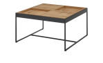 Couchtisch Livia mit Tischplatte in HWP Eiche furniert und geölt, sowie Gestell aus schwarzem Metall, Funktion
