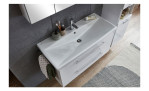 Badezimmer-Set Bad 3020 im Dekor Weiß Seidenglanz, Detailansicht Keramik-Waschtisch