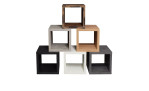 Regal Cube aus Holzwerkstoff in Schwarzstahl dekor mit verschiedenen Farbmöglichkeiten.