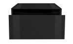 Couchtisch Couleur in der Farbe Vulkanschwarz Frontansicht mit geöffneter Schublade