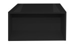 Couchtisch Couleur in der Farbe Vulkanschwarz  Rückansicht mit offenem Fach