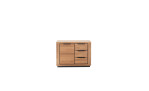 Kommode Grazia: Kleiner Holzschrank, 107 cm breit, mit 3 Schubladen rechts und einem Fach mit Tür links, in Weiß.