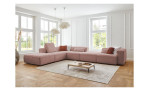 Komfort-Ecksofa plano|FORM Toronto, in der Farbausführung Rose, in einem Raum stehend