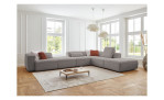 Komfort-Ecksofa plano|FORM Toronto, in der Farbausführung Grey, in einem Raum stehend