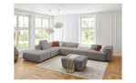 Komfort-Ecksofa plano|FORM Toronto, in der Farbausführung Grey, in einem Raum stehend