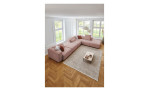 Komfort-Ecksofa plano|FORM Toronto, in der Farbausführung Rose, in einem Raum stehend, Schräg-Draufansicht