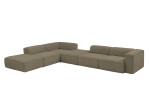 Basis-Ecksofa plano|FORM Toronto, in der Farbausführung Olive, Schrägansicht