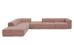 Basis-Ecksofa plano|FORM Toronto, in der Farbausführung Rose, Frontansicht