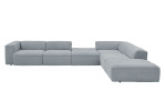 Basis-Ecksofa plano|FORM Toronto, in der Farbausführung Ice, Frontansicht