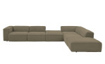 Basis-Ecksofa plano|FORM Toronto, in der Farbausführung Olive, Frontansicht