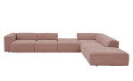 Basis-Ecksofa plano|FORM Toronto, in der Farbausführung Rose, Frontansicht
