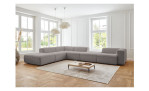 Basis-Ecksofa plano|FORM Toronto, in der Farbausführung Grey,  in einem Raum stehend, Frontansicht