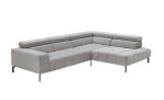 Basis - Ecksofa plano|FORM Manila in der Farbausfürung Silber, Schrägansicht