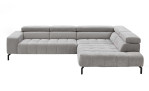 Basis - Ecksofa plano|FORM Manila in der Farbausfürung Silber, Frontausführung