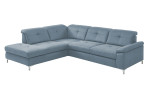 Komfort-Ecksofa plano|FORM Marbella, in der Farbausführung Ice, Schrägansicht