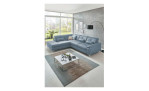 Komfort-Ecksofa plano|FORM Marbella, in der Farbausführung Ice, in einem Raum stehend